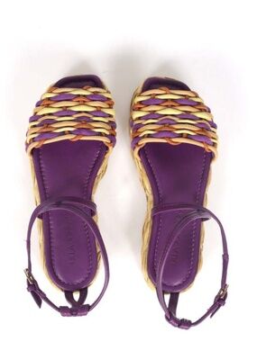 Ulla Johnson Ada Woven Flatforms Platform sandal Ametrine Purple